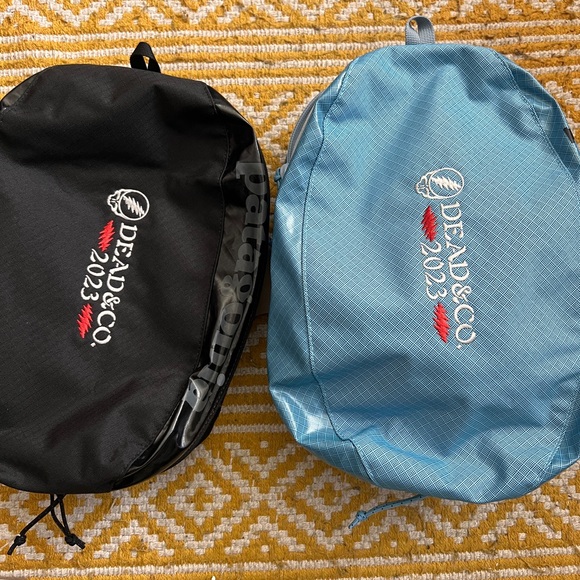 The Final Tour Dead & Co Summer 2023 Patagonia travel bag with goodies